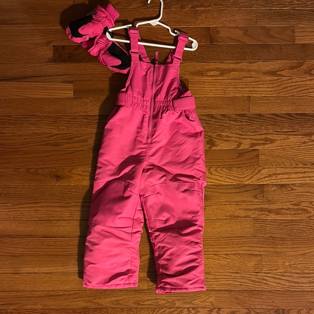 Cat & Jack Pink Winter Overalls Insulated for Cold Weather